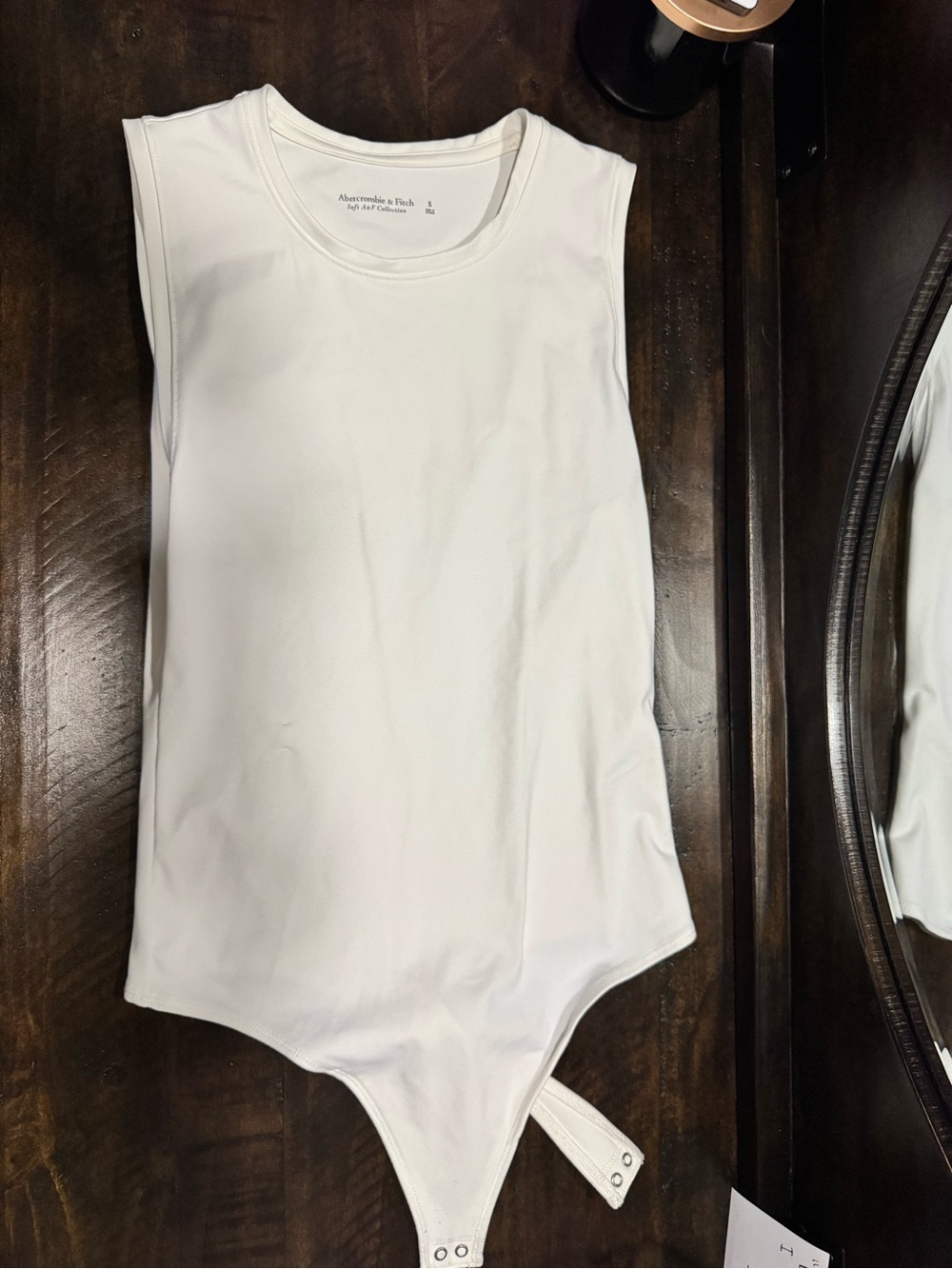 Abercrombie & Fitch White Sleeveless Bodysuit